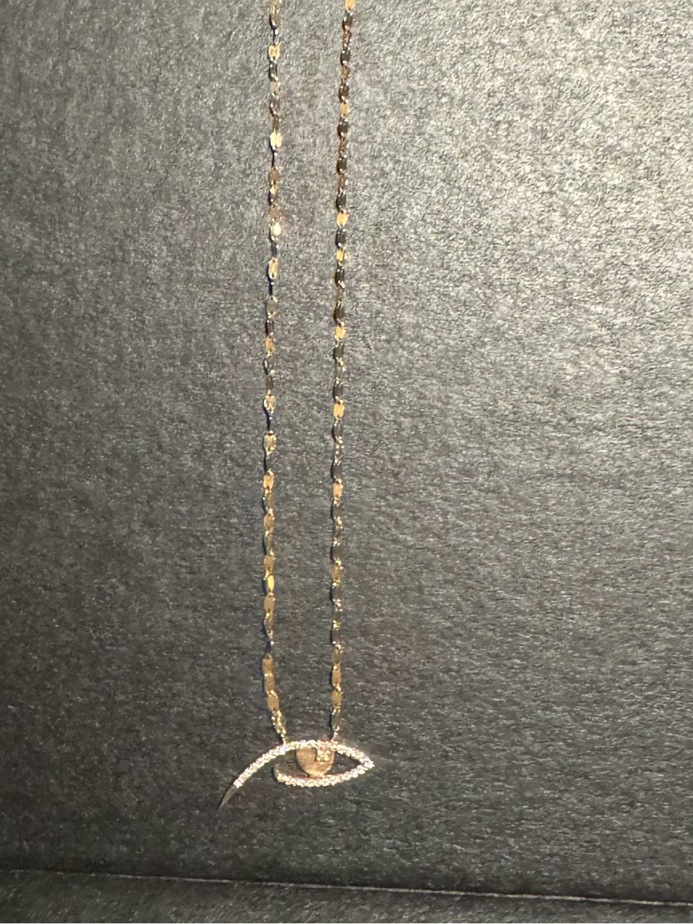 Gold Eye Pendant Necklace with Crystal Accent - Women Jewelry